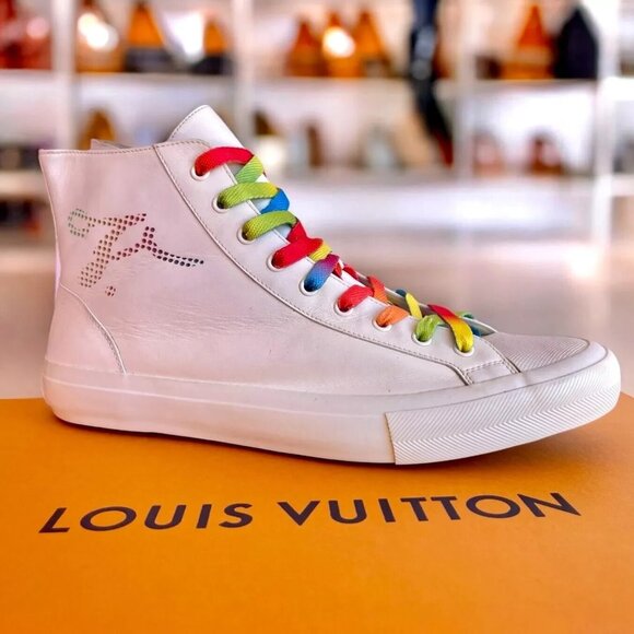 Louis Vuitton Calfskin Tattoo Sneaker Boot Shoes UK 9 US 10 Men White Multicolor main image 12